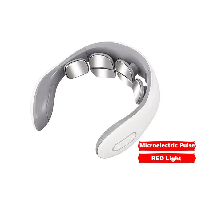 Vibration Neck Masssger Rechargeable Low Frequency Pulse Cervical Massager Smart Electric Neck Massager Red Light Massage