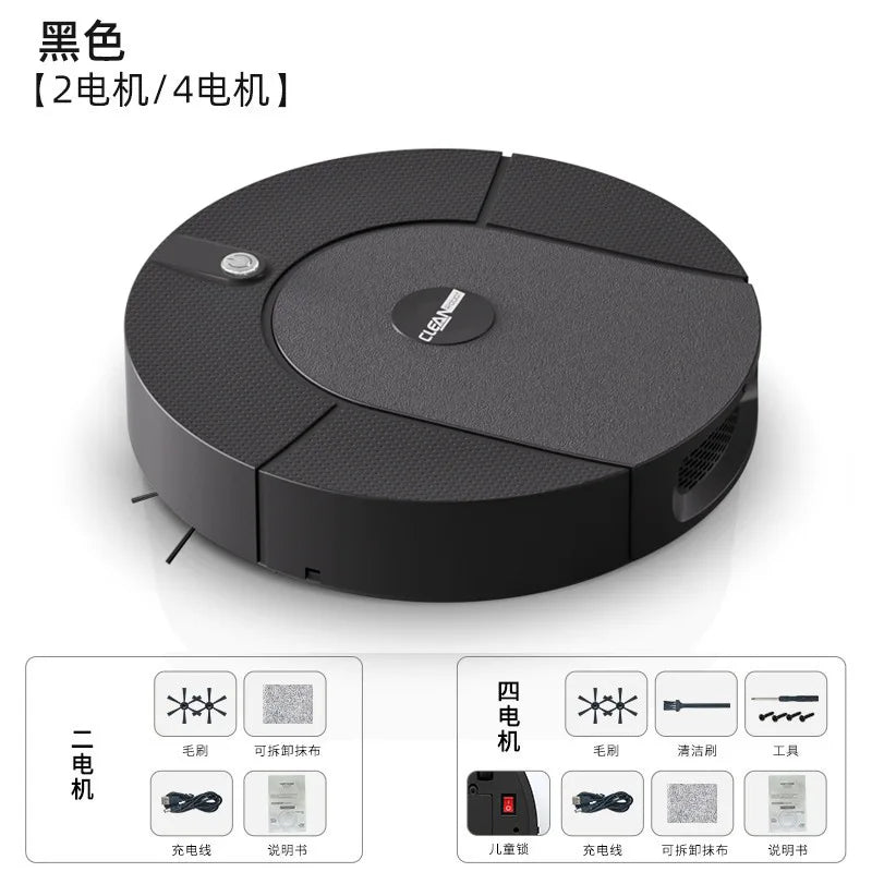 Rechargeable Smart Vacuum Cleaner 3‑in‑1 Sweep Mop Vacuum Robot Auto Floor Cleaning Machine for Home Living Room Bedroom