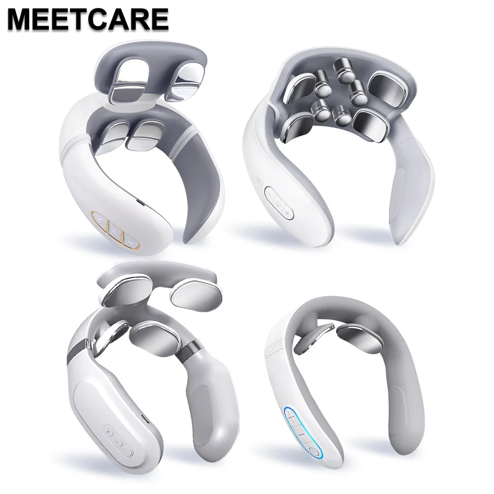 TENS Pulse Back Neck Massage Wireless Smart Sholder Cervical Massager Heating Muscle Punch Beating Care Tool