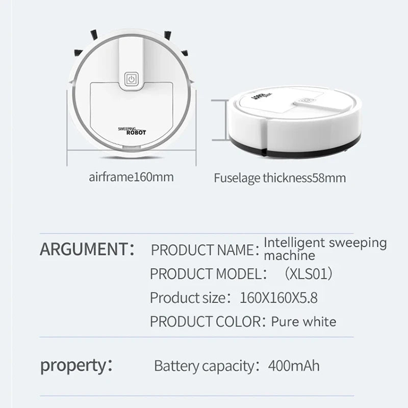 Household 3-in-1 Intelligent Sweeping Robot USB Charging Sweeping Machine Dust Hair Pet Hair Vacuum Home Appliance Gifts