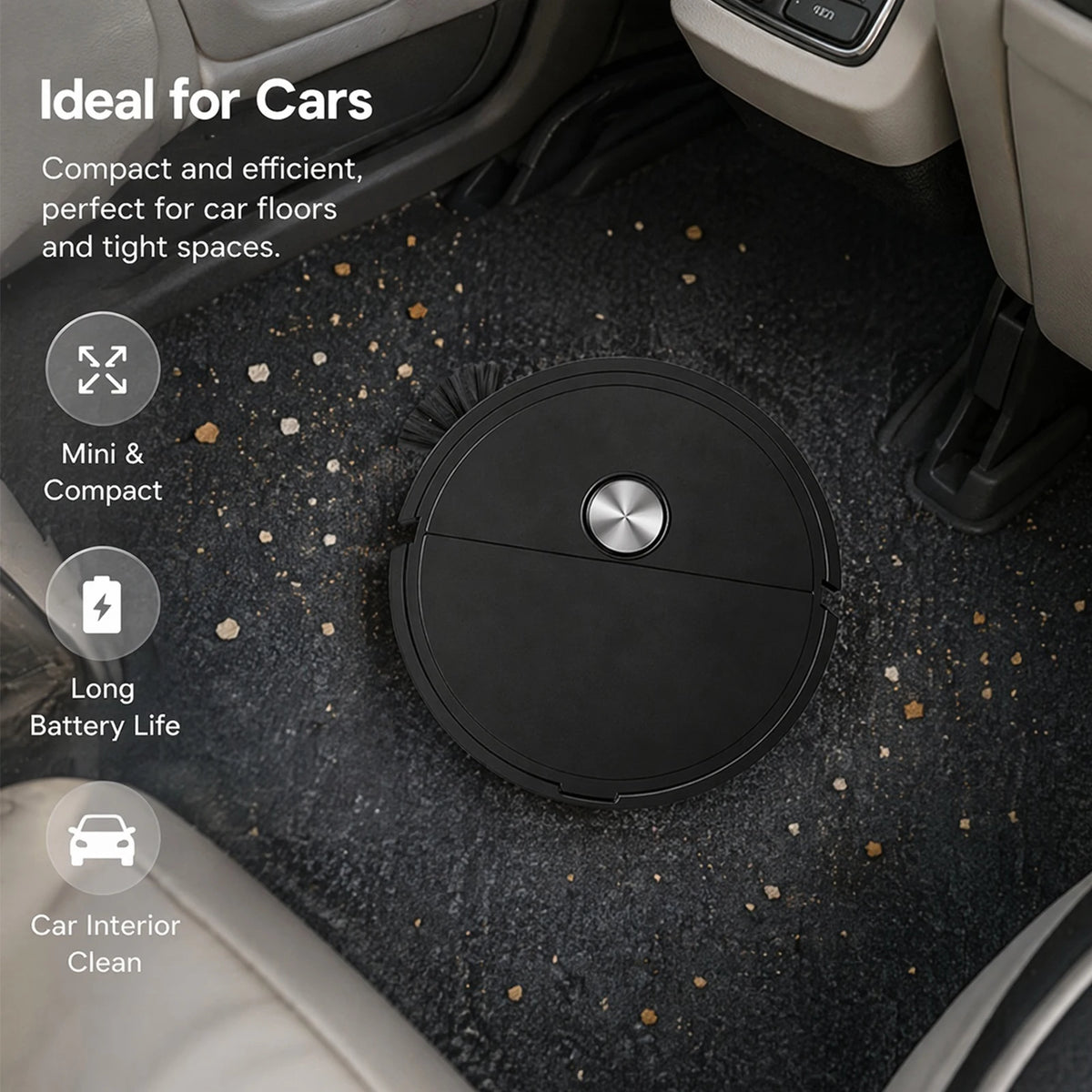 3 In 1 Intelligent Cleaning Robot Lightweight Smart Cleaning Machine Automatic Obstacle Avoidance for Pet Hair&Hard Floor&Carpet