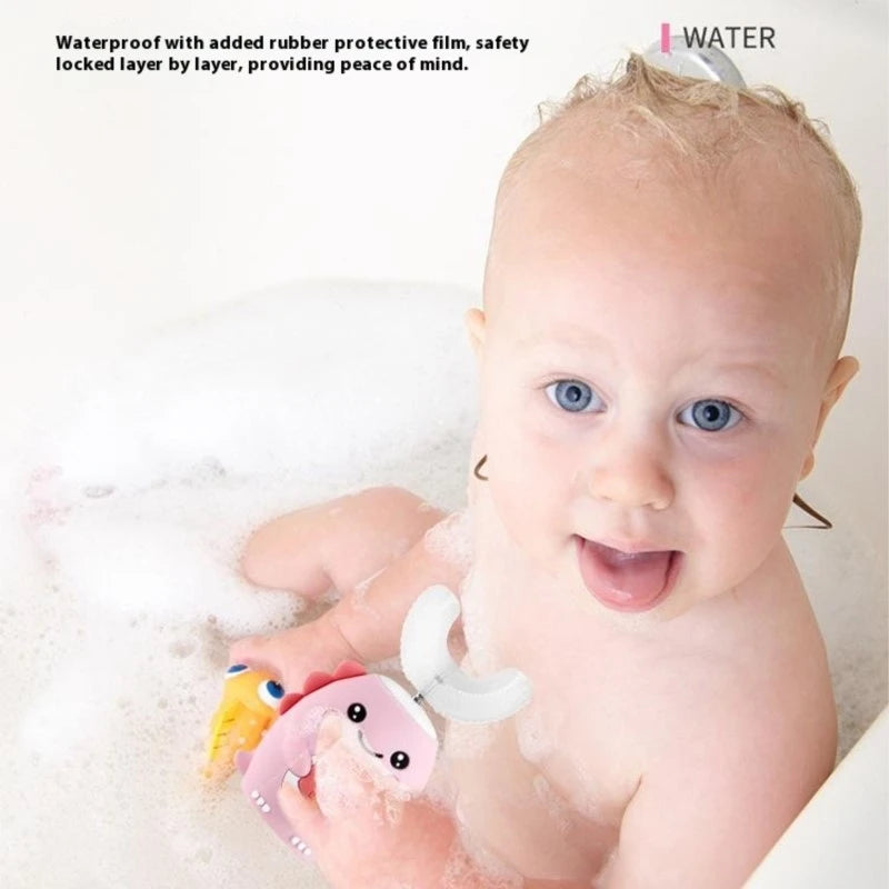2-6 years old Kids U-Shaped Rechargeable Sonic Electric Toothbrush With Smart Timing And IPX7 Waterproof