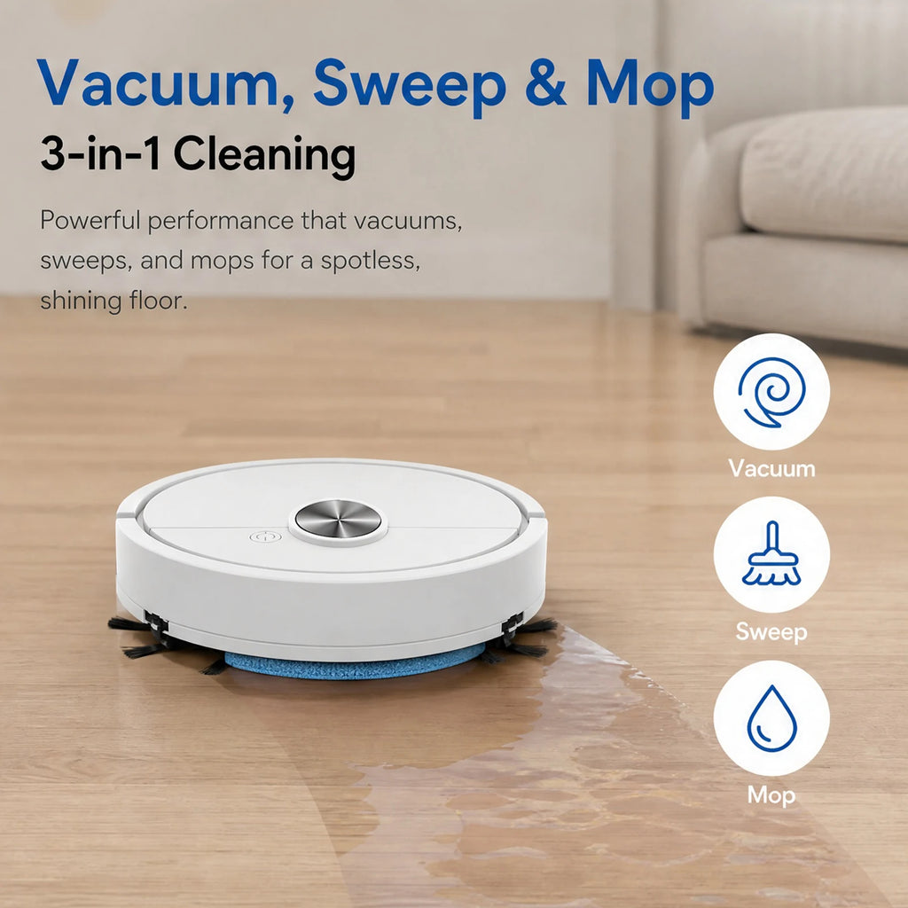 3 In 1 Mini Robots Vacuum Cleaner Lightweight Smart Cleaning Machine Easy To Use Mini Car Robot Vacuum for Car&Home Cleanings