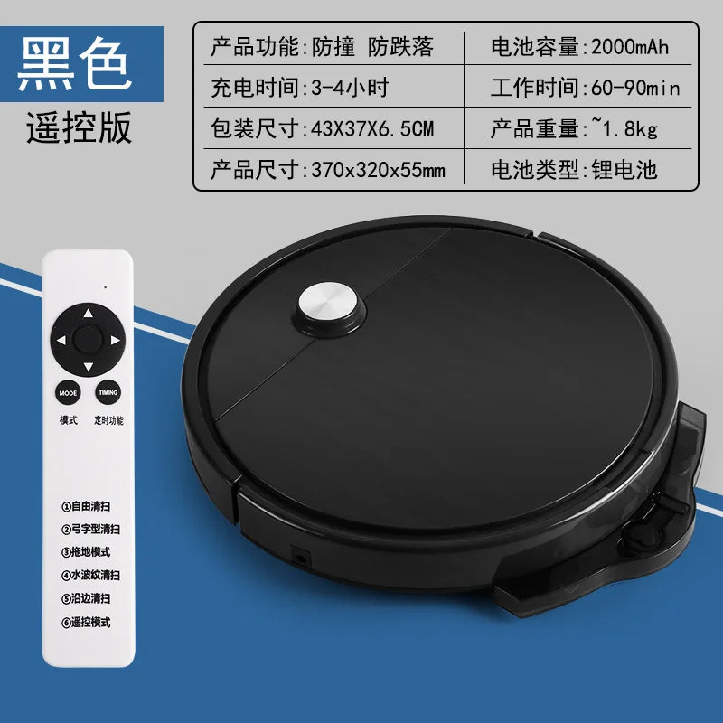 Rechargeable Smart Vacuum Cleaner 3‑in‑1 Sweep Mop Vacuum Robot Auto Floor Cleaning Machine for Home Living Room Bedroom