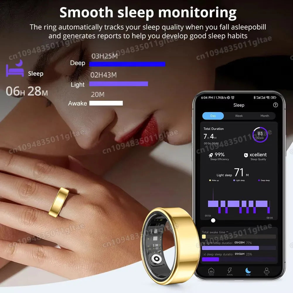 R10 Smart Ring With Charging Case Men Women Blood Pressure Health Sleep Monitor 5ATM Waterproof Smartring Multi-sport Modes HT30