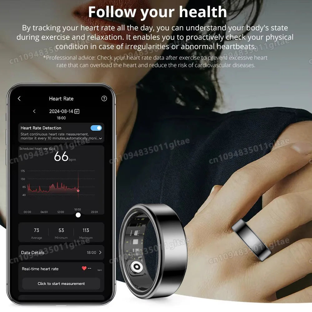 R10 Smart Ring With Charging Case Men Women Blood Pressure Health Sleep Monitor 5ATM Waterproof Smartring Multi-sport Modes HT30