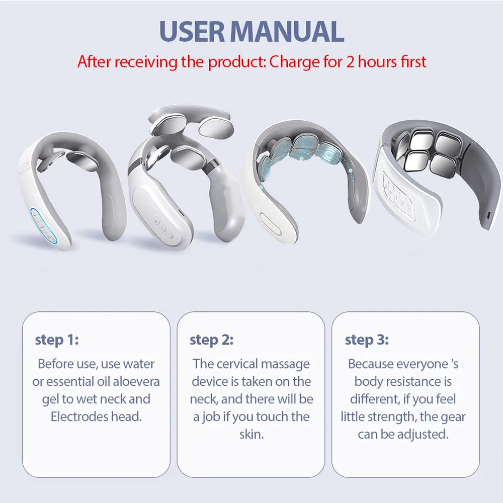 Portable Smart Neck Massager USB Charging for Cervical Pain Relief for Neck PainElectric Deep Tissue Massager for Neck