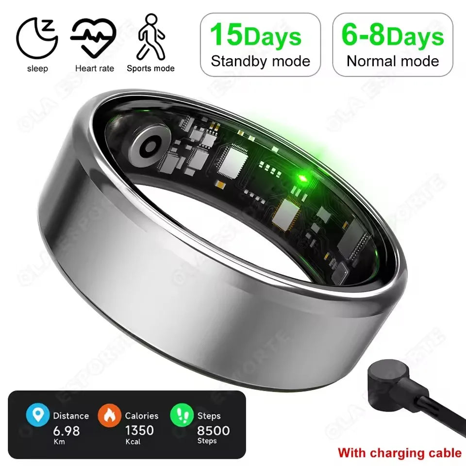 R10 Smart Ring With Charging Case Men Women Blood Pressure Health Sleep Monitor 5ATM Waterproof Smartring Multi-sport Modes HT30