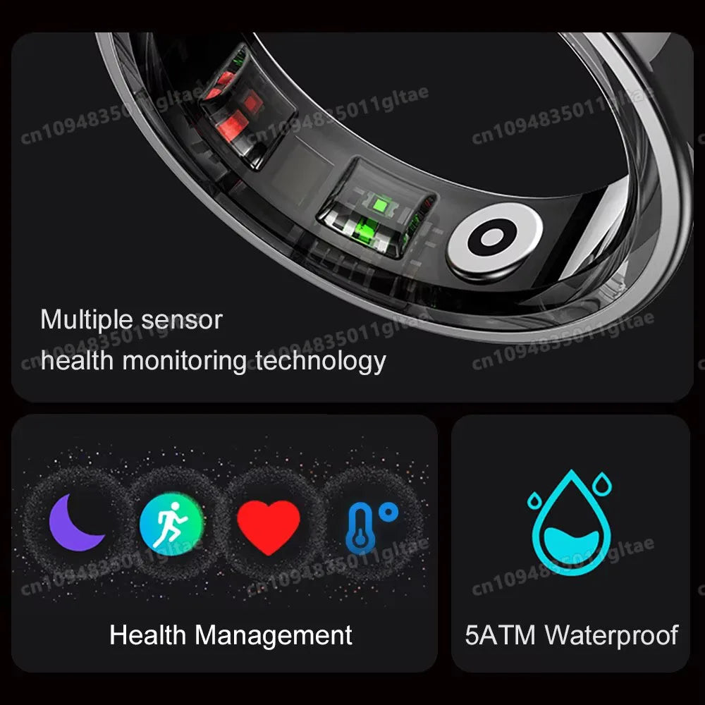 R10 Smart Ring With Charging Case Men Women Blood Pressure Health Sleep Monitor 5ATM Waterproof Smartring Multi-sport Modes HT30
