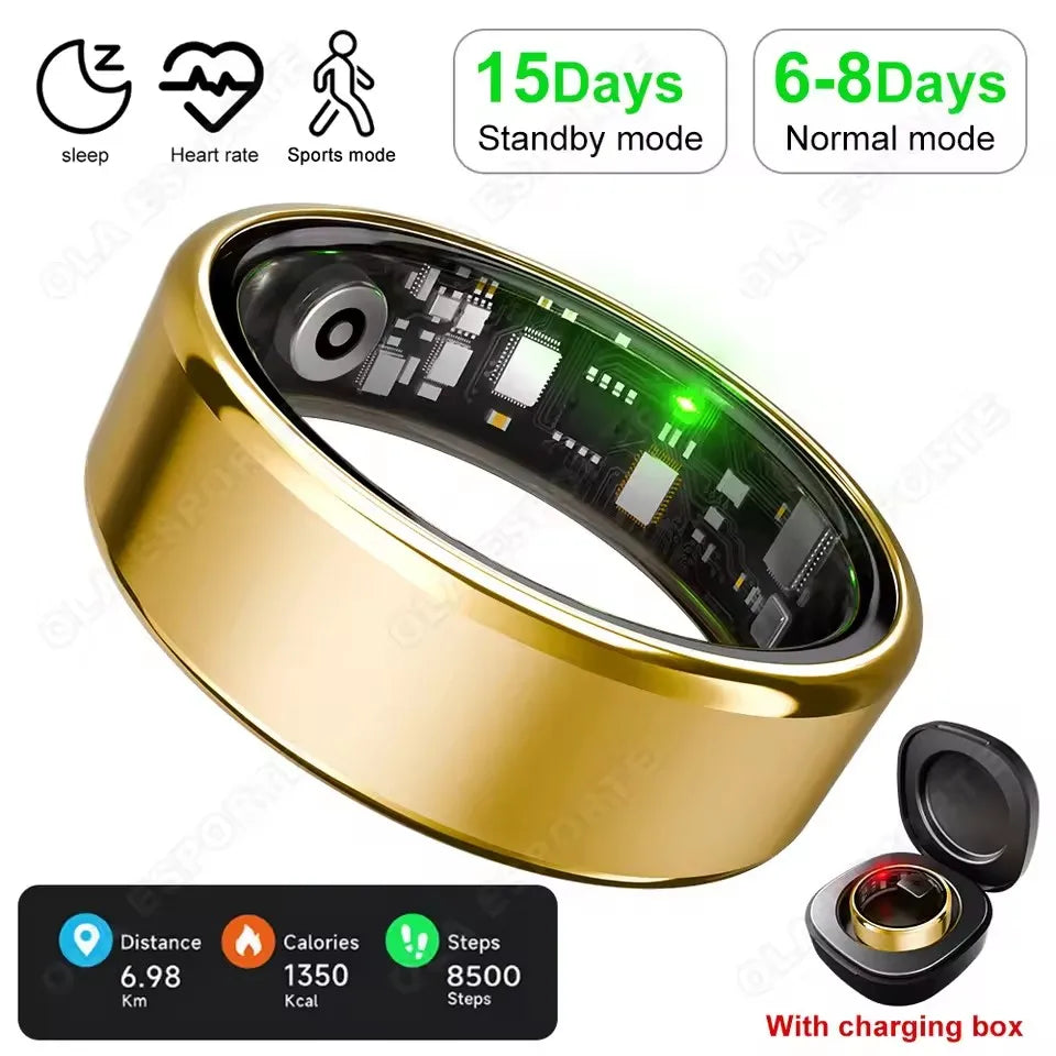R10 Smart Ring With Charging Case Men Women Blood Pressure Health Sleep Monitor 5ATM Waterproof Smartring Multi-sport Modes HT30