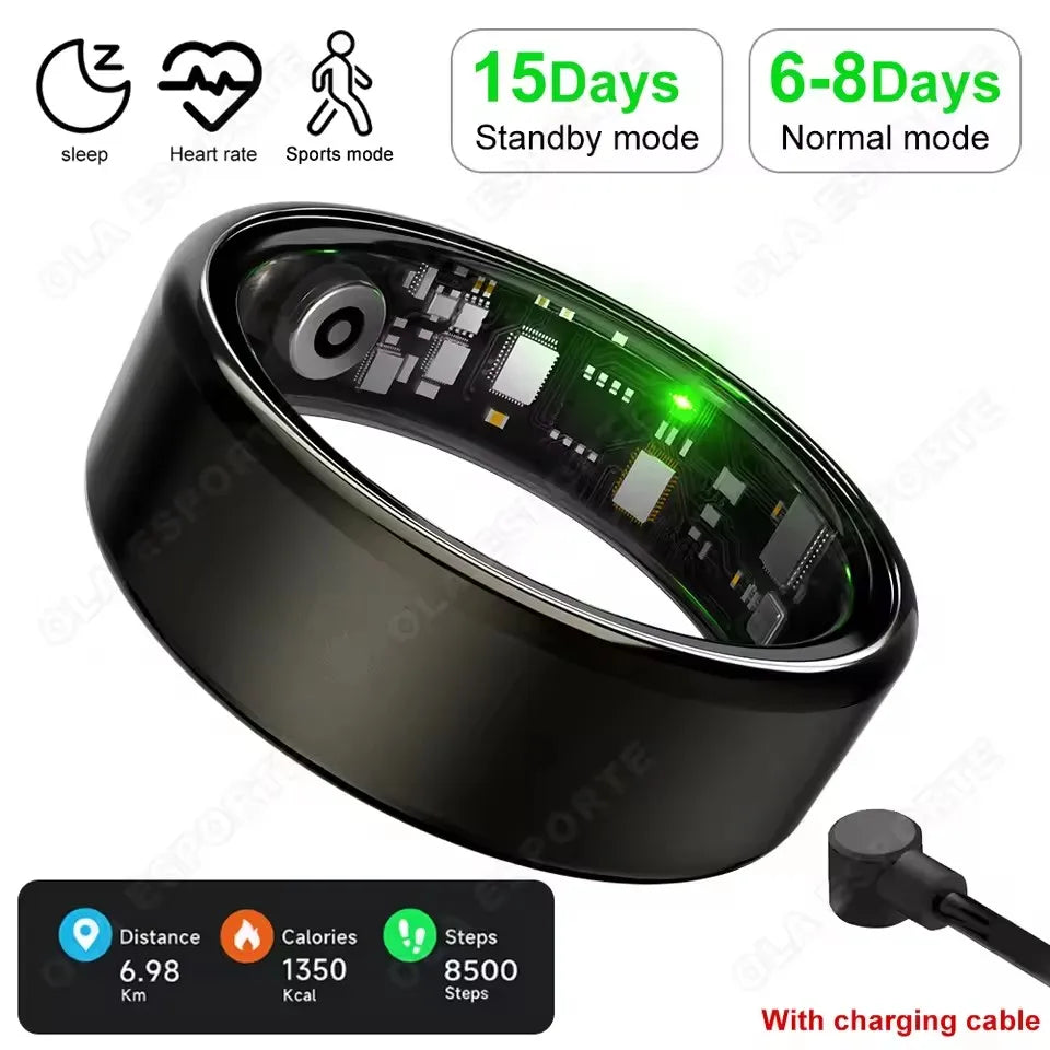 R10 Smart Ring With Charging Case Men Women Blood Pressure Health Sleep Monitor 5ATM Waterproof Smartring Multi-sport Modes HT30