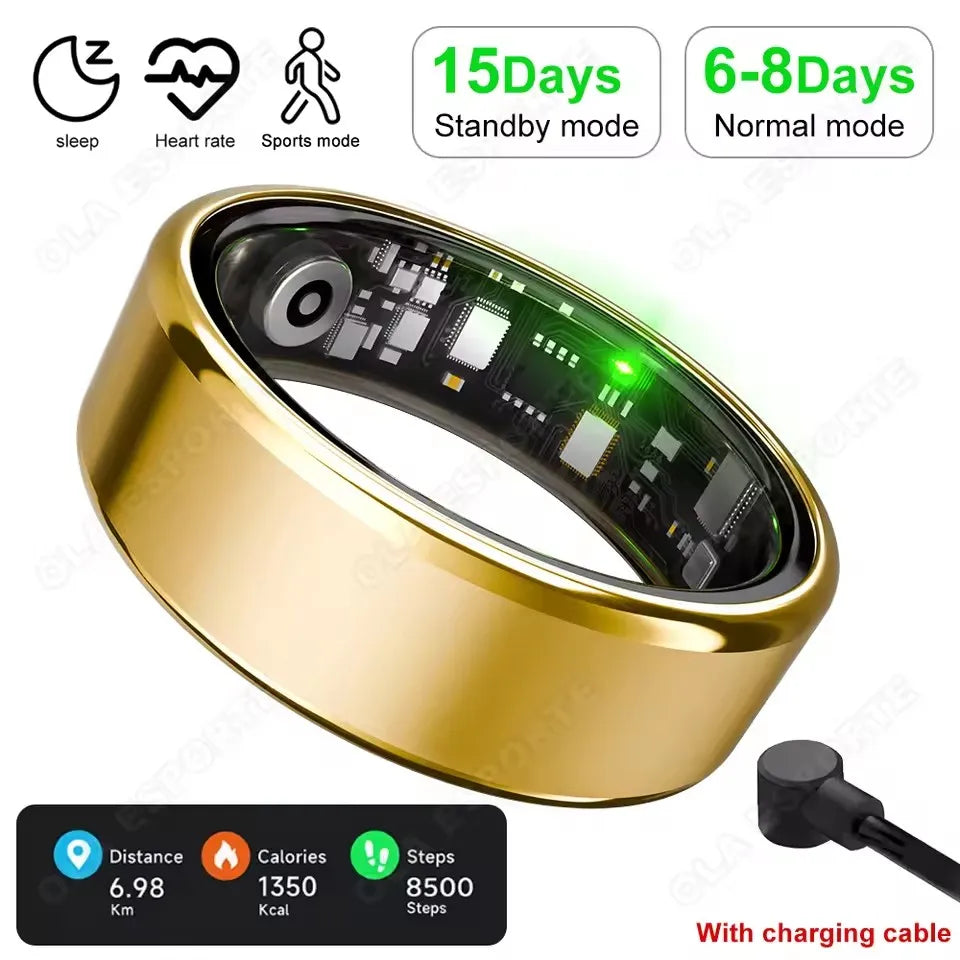 R10 Smart Ring With Charging Case Men Women Blood Pressure Health Sleep Monitor 5ATM Waterproof Smartring Multi-sport Modes HT30