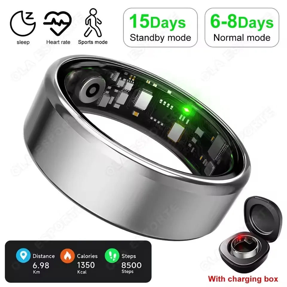 R10 Smart Ring With Charging Case Men Women Blood Pressure Health Sleep Monitor 5ATM Waterproof Smartring Multi-sport Modes HT30